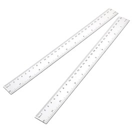 DBOO 2Pack 30cm Ruler Multipack Clear Ruler Plastic Rulers 12 Inches Shatter Resistant Ruler Shatterproof Metric Ruler Transparent Straight Ruler Measuring Ruler Tool for Student School Office