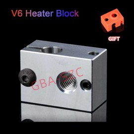 GBA-SZC 2PCS V6 Heater Block:Aluminum Heating Block with Silicone Sock, Compatible with V6 Hotend, V6 Heatbreak, PT100 Sensor/Cartridge Sensor, Prusa i3 MK3/MK3S