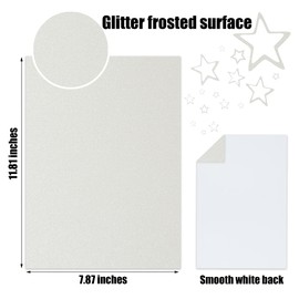 FEILIBAY 20 Sheets White Glitter Cardstock Paper, A4 Size Glitter Paper for Crafts, Birthday and Wedding Party Decorations, Gift Box Packing and Other DIY Projects, 250GSM/92lb