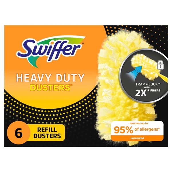 Swiffer Dusters 360º, Heavy Duty Dusters for Cleaning, Uscented Refills, 6 Count (Pack of 2)