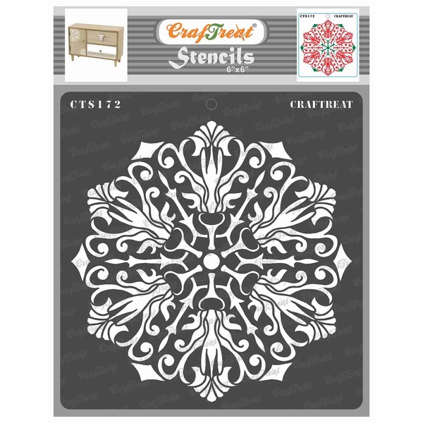 CrafTreat Reusable Doily Mandala Stencils for Painting on Wood, Canvas,