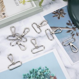 Rotating Carabiner, Pack of 20 Carabiner Hook Key Chains, 38 mm D-Rings Metal Trigger Snap Hooks for Bags Belts DIY Sewing Craft Bag Accessories