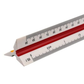 UQMIQURA 30 cm Scale Ruler, Plastic Scale Ruler, Triangular Ruler, Metric Scales 1:20 1:25 1:50 1:75 1:100 1:125
