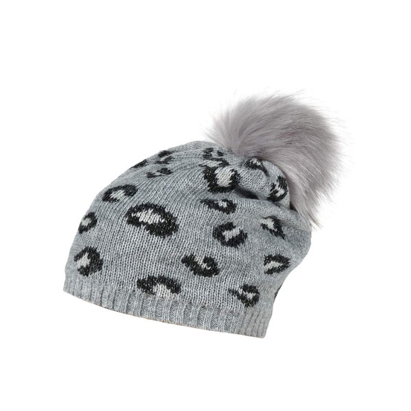 maximo Girls' Hat with Lurex and Faux Fur Pompom, Multicoloured