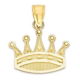 Generic 10k Real Solid Gold Tiara Pendant, Crown Princess Jewelry, Royalty Gifts for Her