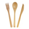 BambooMN Organic Reusable Bamboo Cutlery Utensils Set - Bamboo Fork,