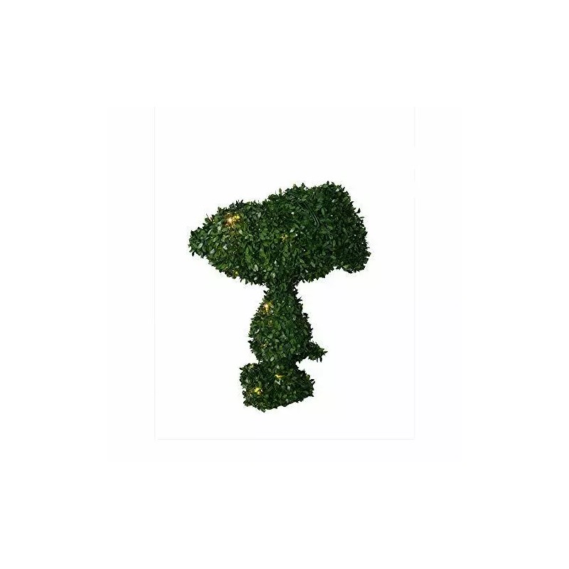 ProductWorks Peanuts Snoopy Pre-Lit Artificial Outdoor Topiary Yard Décor, 24"