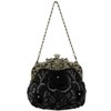 Belsen Women's Vintage Beaded Sequin Flower Evening Handbags (Black)