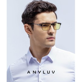 ANYLUV Blue-Light-Glasses Men Blue-Light-Blocking Glasses: Blue Light Gaming Glasses Anti Eyestrain UV Protection