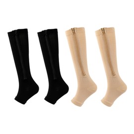 Compression Socks, Plantar Fasciitis Socks, Arch Support Socks, Knee High Open Toe Support, Graduated Medical Varicose Veins Stocking Stockings for Edema, Swollen, Pregnancy, Recovery