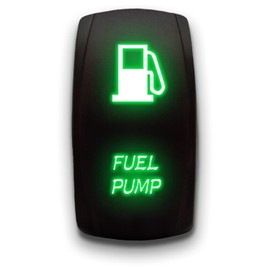 FUEL PUMP - Green - Switch Dual Light - STARK Laser Etched LED Rocker - 20A 12V ON/OFF 5-PIN