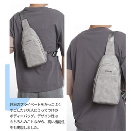 FSD.WG Leather Crossbody Bag Large Capacity Can Be Worn on Both Sides Waterproof Popular Brand [Authentic Product], blue a, L