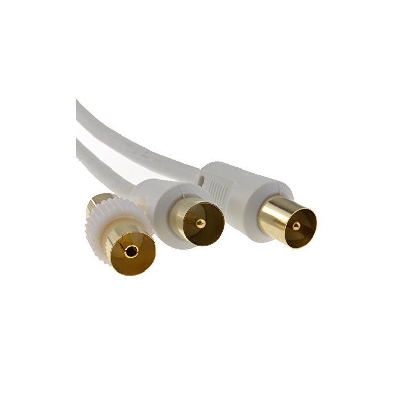 kenable RF TV Freeview Plug to Plug White Aerial Lead