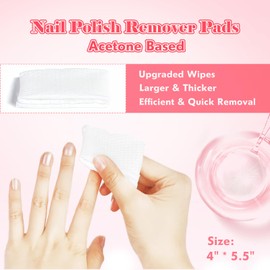 Corconess Nail Polish Remover Pads 30PCS Acetone Pads Individually Packaged Nail Polish Remover Wipes Quick Removal Travel-Friendly Wet Wipes
