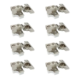 LIKERAINY 95Deg Inset Face Frame Hinge 35mm with Hydraulic Damper for Cabinet Door Compact Soft Closing Short Mini Hinges for Cabinet Cupboard Wardrobe Pack of 8