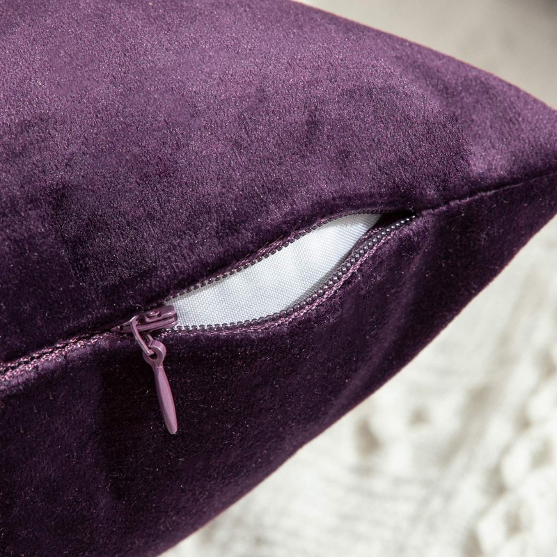 MIULEE Pack of 2 Velvet Soft Solid Decorative Square Throw