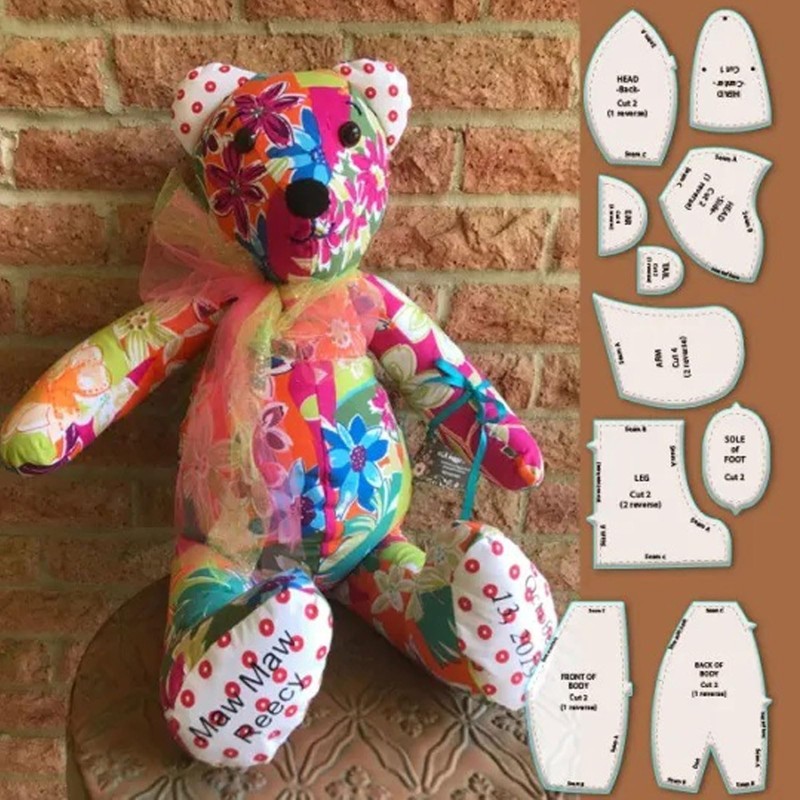 10 Pcs Memory Bear Template Ruler Set 12 Inch Acrylic