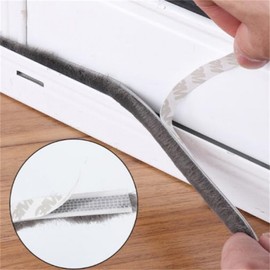 Entrance Door Weatherstrip Draft Stopper Window Gap Seal Mohair Entrance Draft Stopper 9mm*23mm 2m 5ea