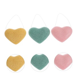 Mikinona Deep Clean Your Skin 3pcs Heart Facial Sponges Makeup Sponge for Women's Skincare