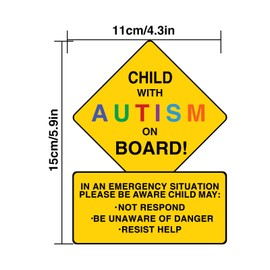 2 Pack Child with Autism On Board Magnets, Autism Awareness Car Decal for Car Truck SUV Van Window Bumper Reusable and Strong Magnetic Signs with 30mil Thickness