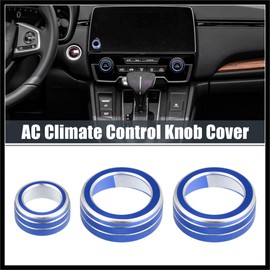 Hihaha 3pcs Air Conditioner Knob Ring Covers Volume Knob Control Knob Button Cover Trim for Honda CRV 2017 2018 2019 2020 2021 Blue Durable Material
