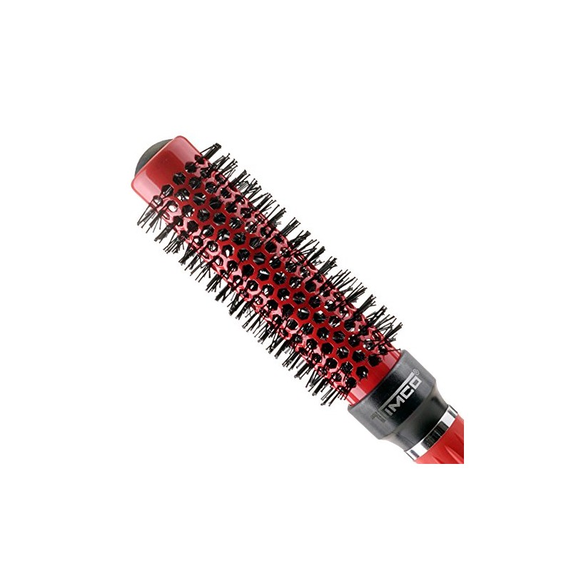 Timco CTR-1 Cepillo Cerámica Turmalina redondo 1", rojo/negro