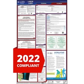 2022 Florida and Federal Labor Law Poster (English, FL State) - OSHA Compliant All-in-One Laminated Poster