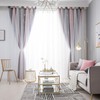2pc Curtain Simple Gradient Hollow-out Star Pattern Double Layer Blackout