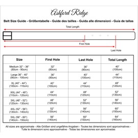 Ashford Ridge 40mm Full Grain Leather Belt with Press Studs, Brown with brass rivets