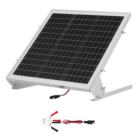 VEVOR 20W 12V Solar Battery Trickle Charger Maintainer, Mono Solar Panel Battery Charger with Built-in MPPT Controller & Adjustable Mount Bracket, IP65 Waterproof for Car Boat RV Trailer House Roof