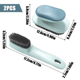 NILLOS Fabric Hand Cleaning Brush Pack, 2 PCS Blue Soft Bristle Scrub Brush for Clothes, Shoes Cleaning (2 Styles)
