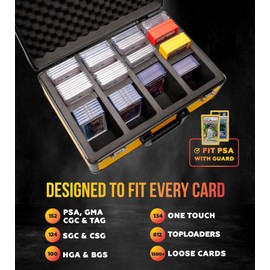 Panopply SLAB ARMOR FUSION 4 Row Graded Card Storage Box PSA Card Slab Case For Graded cards Holds 160+ Slabs Graded Card Case for PSA Slab Box Graded Card Storage Sports Baseball Card (ORANGE)