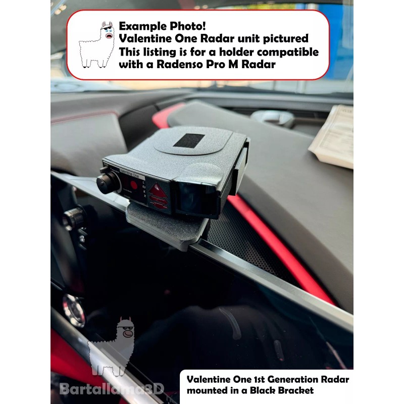 Bartallama3D Radar Holder - Radenso Pro M for C8 Corvette