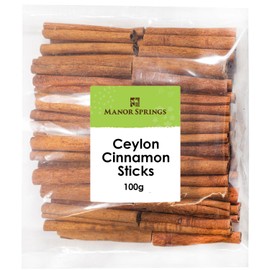 Ceylon Cinnamon Sticks (8cm) 100g by Manor Springs