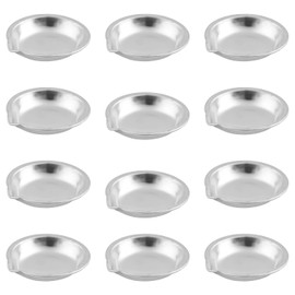 Luckious 12 PCS Stainless Steel Round Palette - Reusable Paint Mixing Tray for Artists - Ideal for Color Blending and Mixing in Painting Projects
