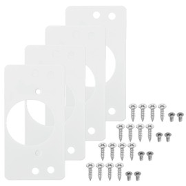 sourcing map 6 Pcs 90x47mm / 3.54x1.85 Cabinet Hinges Repair Plate, Stainless Steel Hinge Repair Brackets Hinge Side for Wooden Kitchen Cupboard Furniture Door, White