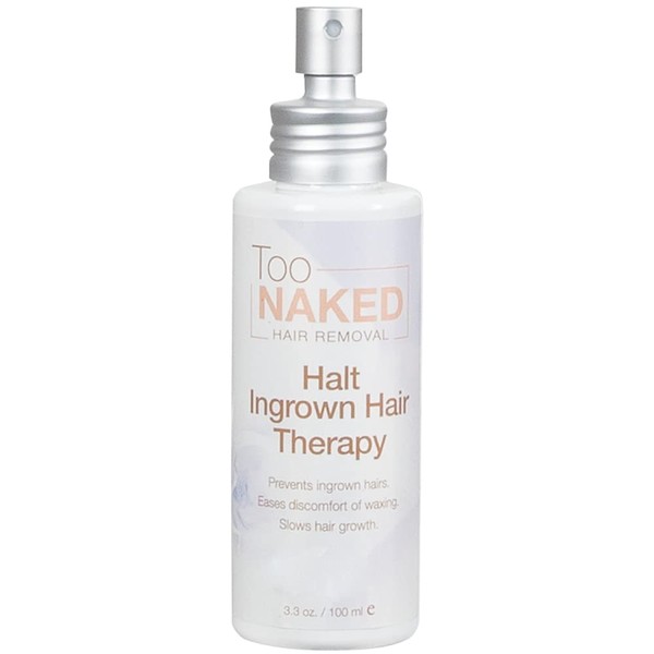 TOO NAKED HAIR REMOVAL Halt Ingrown Hair Therapy, Ingrown Hair Reducing Solution for Soft, Smooth and Bare Skin, 3.3 oz.