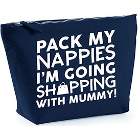 Hippowarehouse Pack my nappies I'm going shopping with mummy! printed make up cosmetic wash bag 18x19x9cm