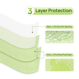 JMU 1000 Dental Bibs, 2-Ply Tissue 1-Ply Film, Dental Bibs Disposable Bulk, 13" x 18" Tattoo Bibs Medical Tray Covers Green（8 Bags of 125)