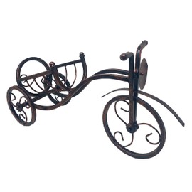 THY COLLECTIBLES Bicycle Wine Bottle Holder Desktop Bike Wine Rack Freestanding Countertop Bottle Holder for Wine Storage, Metal, Brass Colored