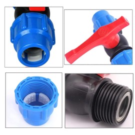 TOP-VIGOR 32mm Stop Tap Valve Connector for HDPE or Alkathene Water Pipe Compression Fit