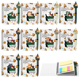 Resurhang 20 Pcs Dumpster Fire Graduation Gifts Bulk, Dumpster Fire Animal A6 Notebooks with Ballpoint Pens, Emotional Support Journals with Sticky Notes, Funny Office Gifts for Coworker, Employee