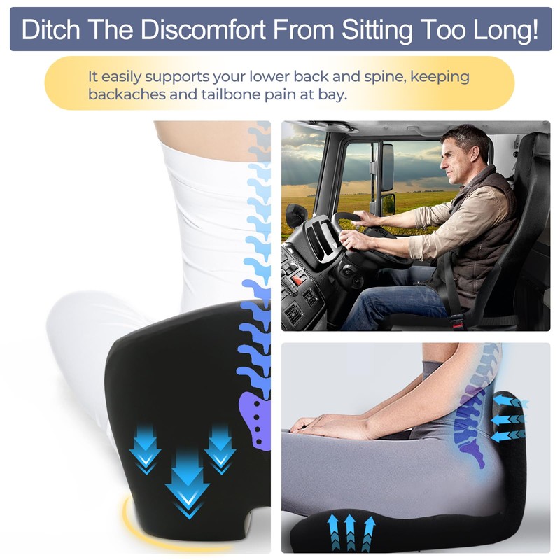 Seat Cushion with Lumbar Support Pillow, Back and Seat Cushion