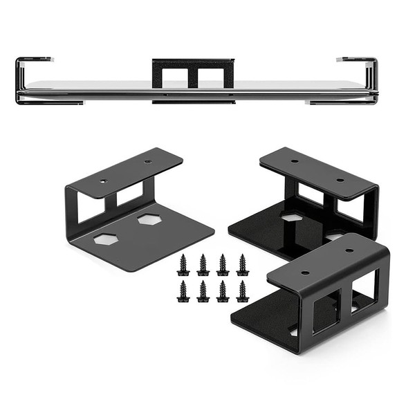 Niciksty Laptop Underdesk Bracket Shelf Holder Stand with Screw for Notebook MacBook Keyboard Compatible for Devices up to 35mm