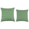 GreenMint Cubes Hexagons Squares Geometric Layered Pattern Throw Pillow