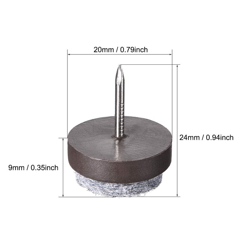 sourcing map Nail On Furniture Felt Pads Glide Chair Table