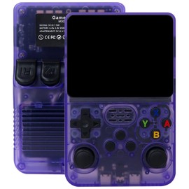 HaeKap R36S Retro Handheld Game Console with 128G 3.5 Inch IPS Screen Built-in 15000 Games Open Source Linux System 640x480 Resolution Portable Pocket Video Player (Purple)