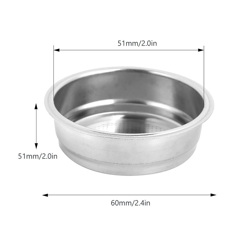 Joyzan Non Pressurized Filter Basket, 51mm Stainless Steel Coffee Powder
