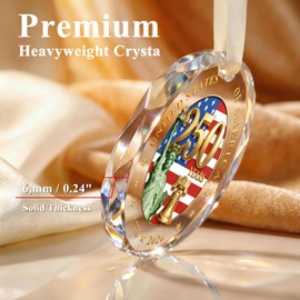250 Anniversary USA Ornament, Crystal Glass Patriotic Christmas Ornament