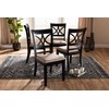 Baxton Studio Set of 4 166-10760-AMZ Dining Chairs, Sand/Espresso Brown